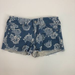 Floral Denim Shorts